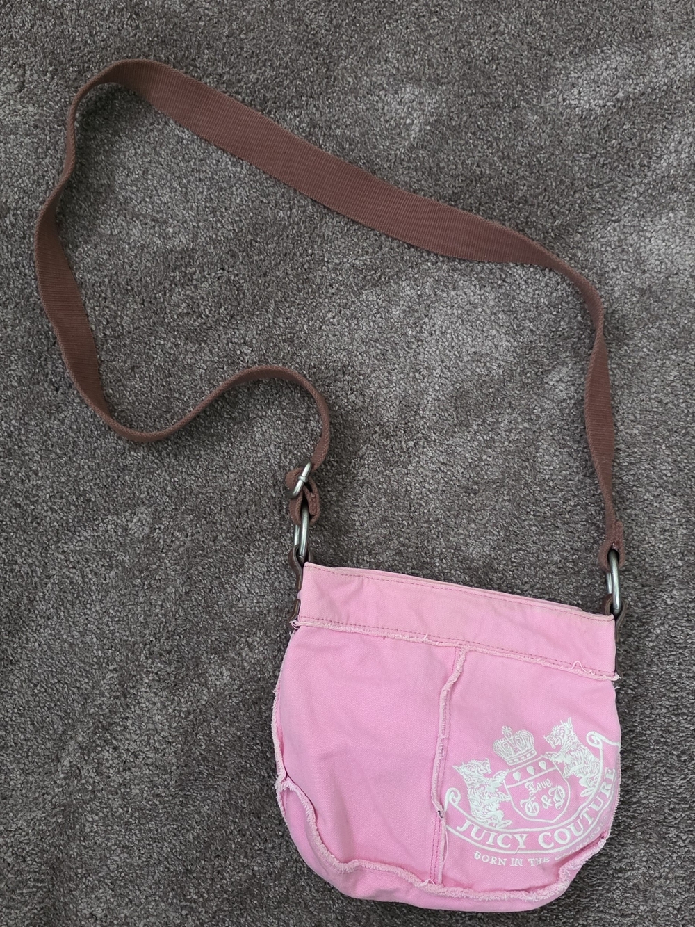 Juicy Couture Pink Crossbody with Brown Strap